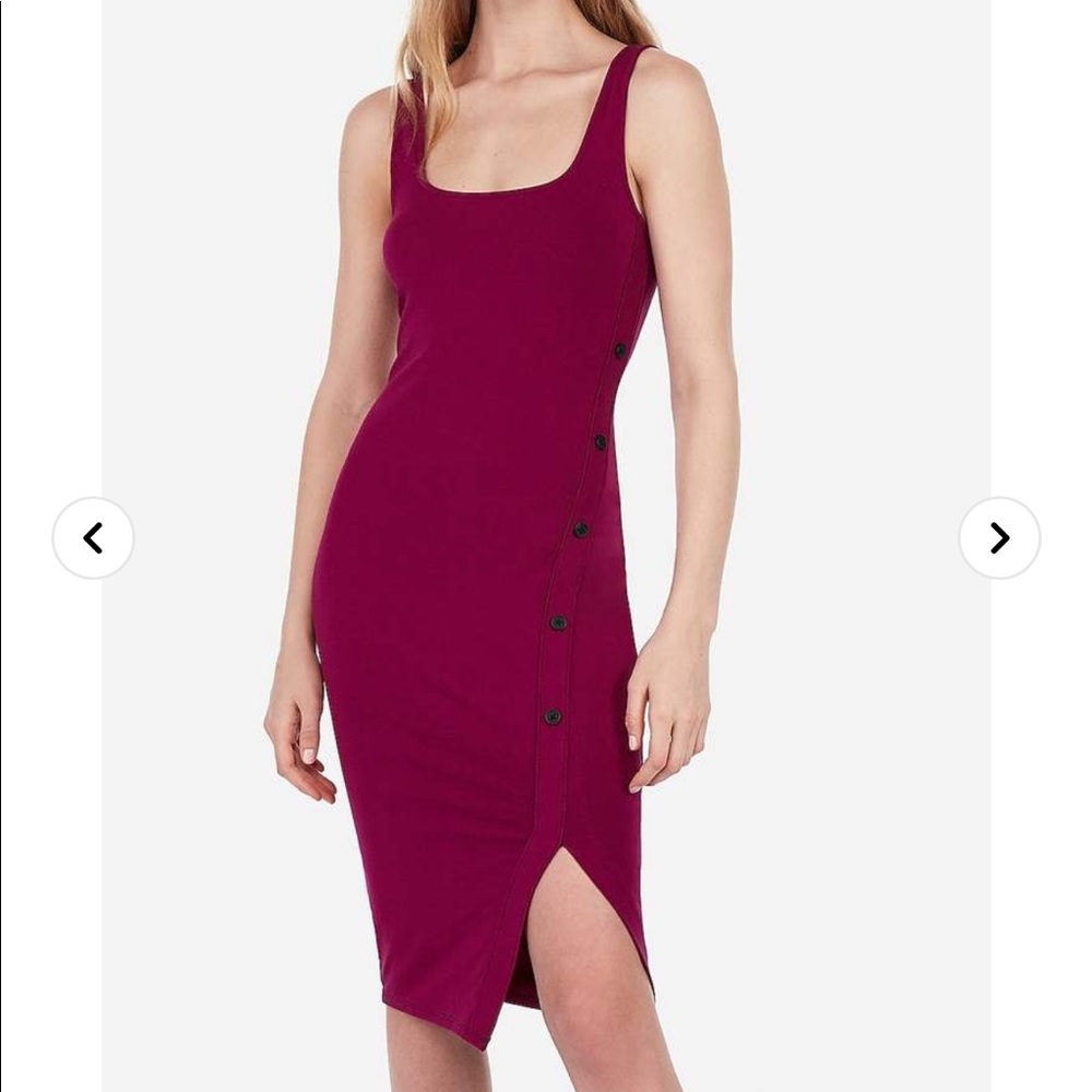 Express asymmetrical bodycon fitted dress